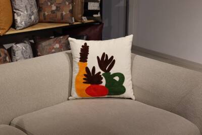 43x43cm Dekoratif Kırlent Kılıfı İşlemeli Kort ILS-35/1 - 1